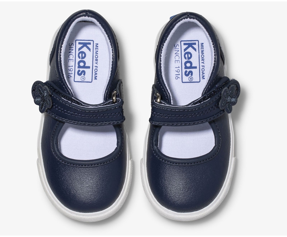 Keds Slip Ons Navy - Ella Mary Jane - Kids XBFSTO-957